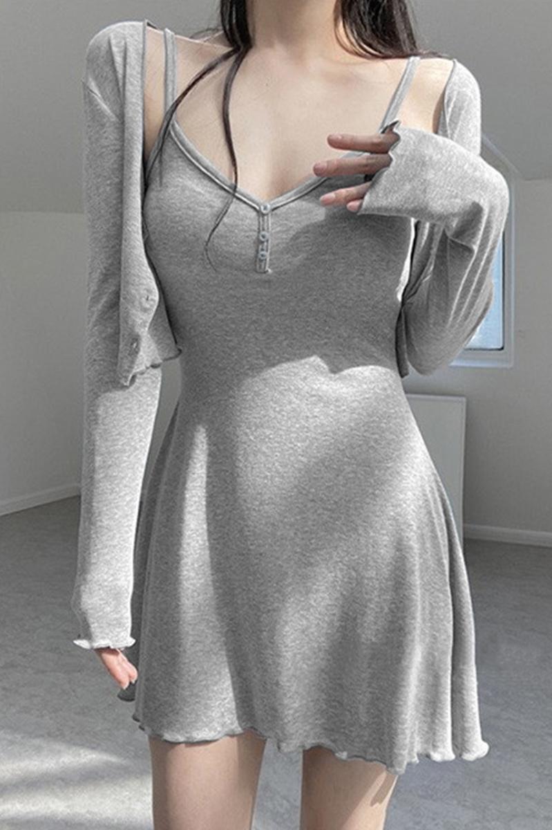 Aloyra Celeste Cardigan Mini Dress Set model view 5