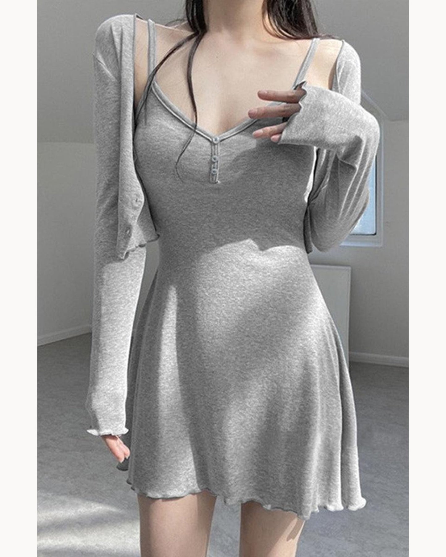 White Cardigan & Slip Dress Set – alternate view 5