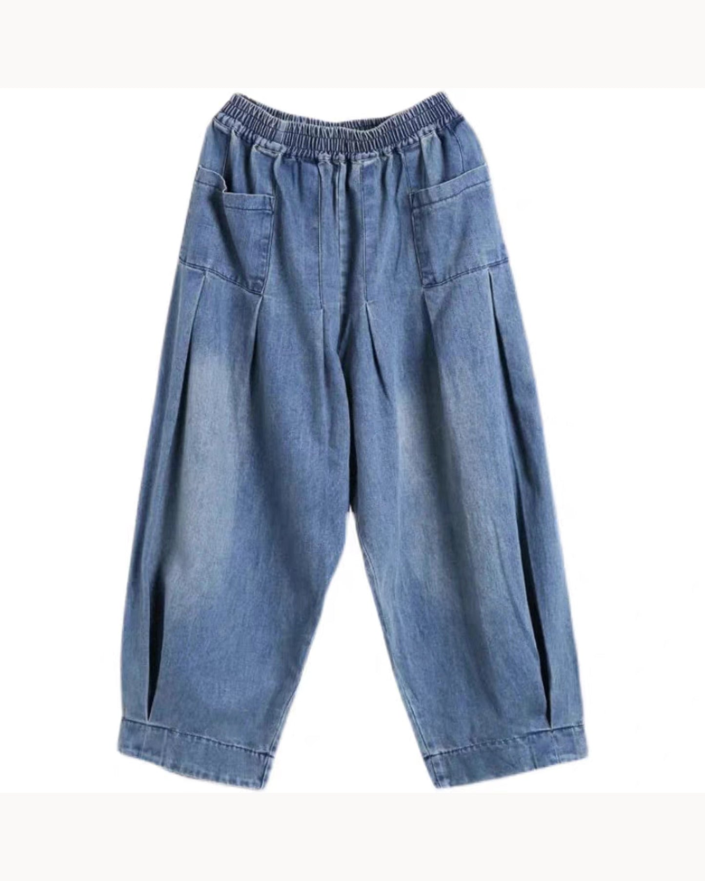 Blue Relaxed Barrel-Leg Jeans – alternate view 3