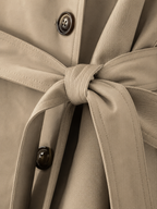 Double-Breasted Longline Trench Coat in Khaki