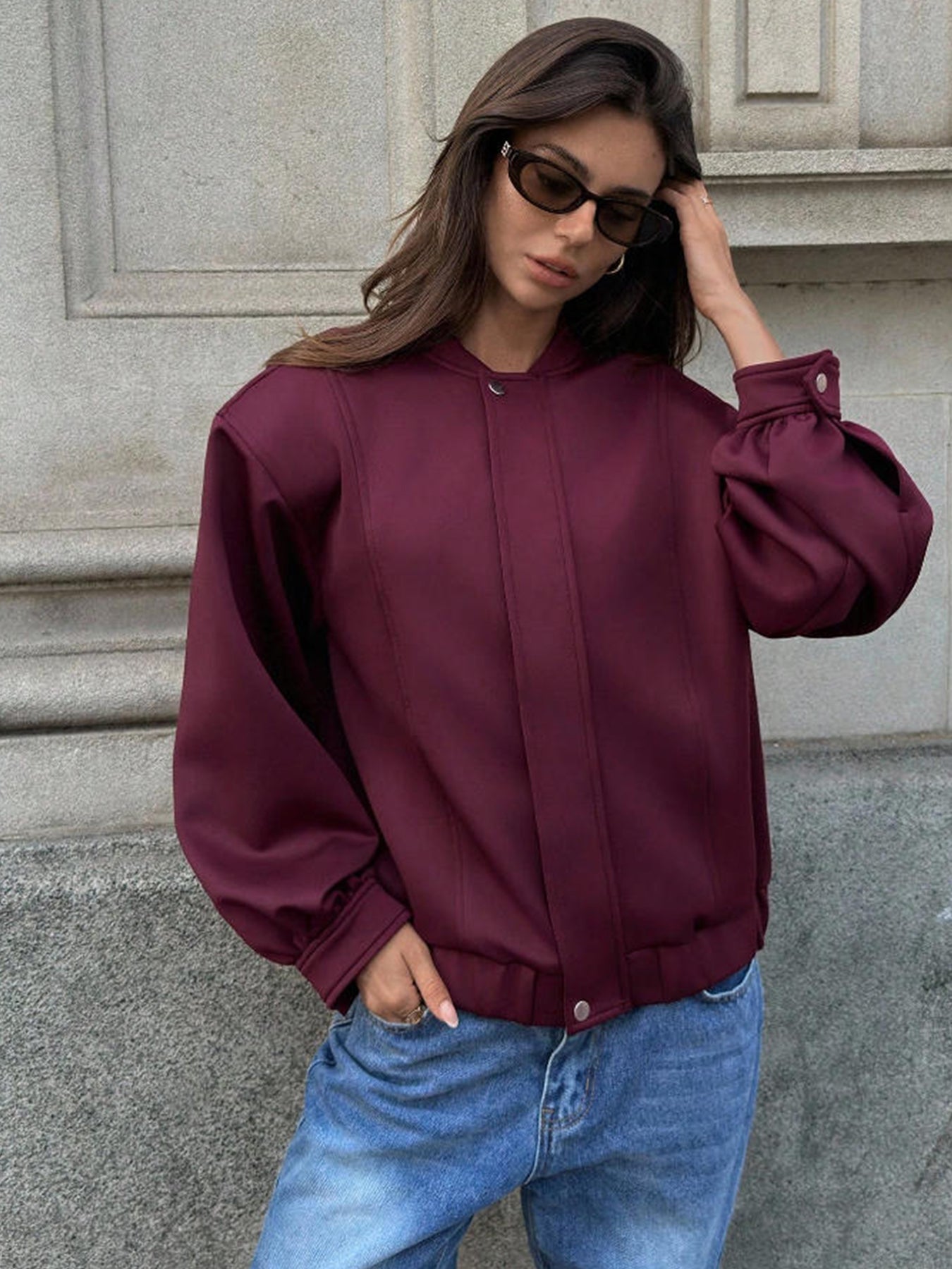 Purple Zip-Front Jacket in Purple