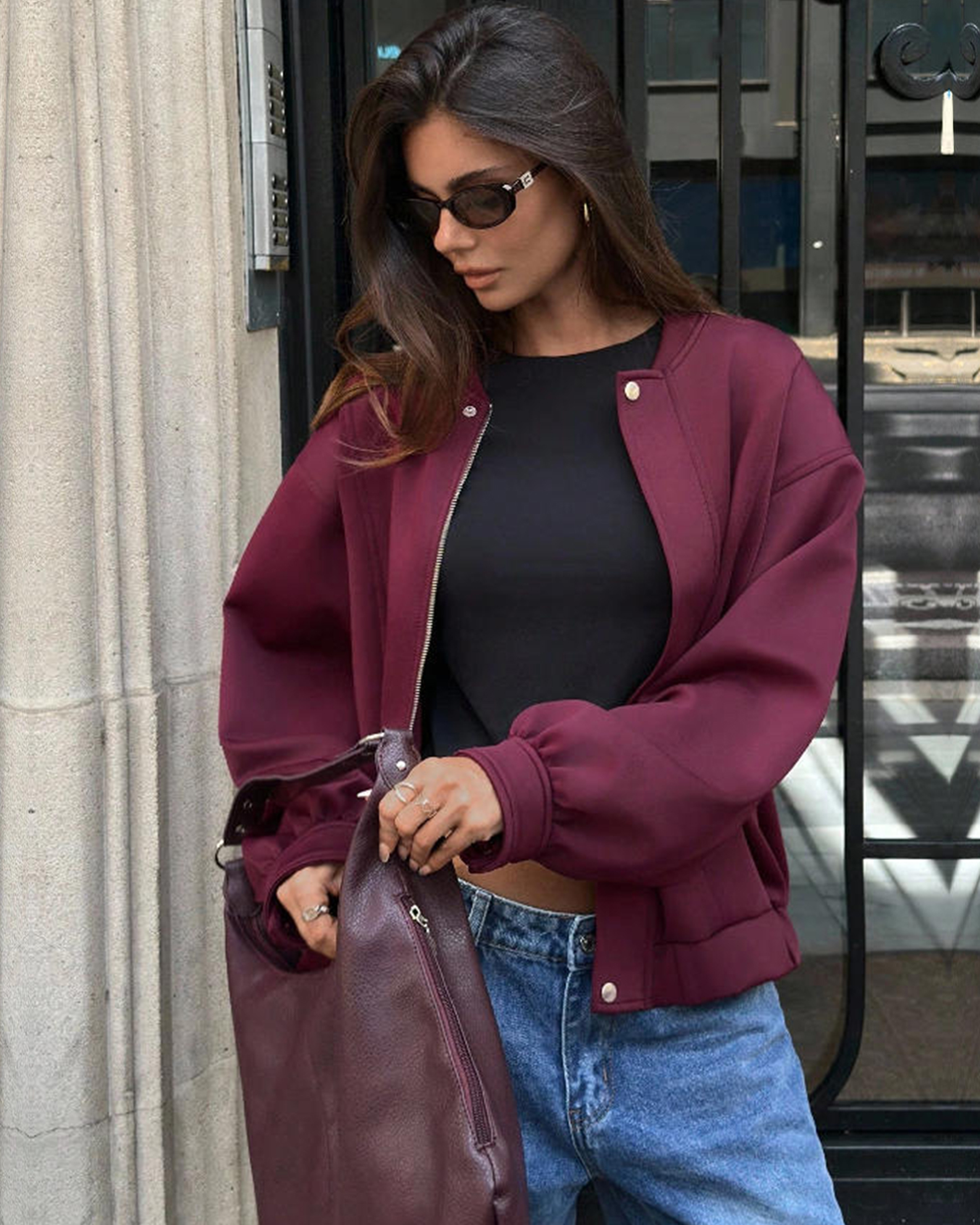 Purple Zip-Front Jacket in Purple