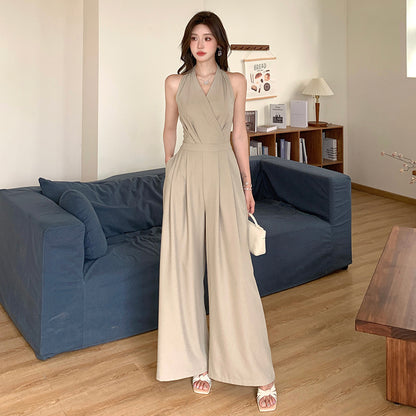 Aloyra Elara Halter Wide-Leg Jumpsuit model view 1