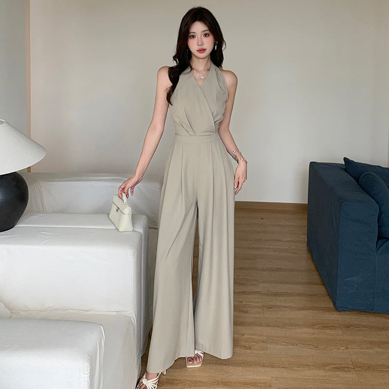 Aloyra Elara Halter Wide-Leg Jumpsuit model view 3