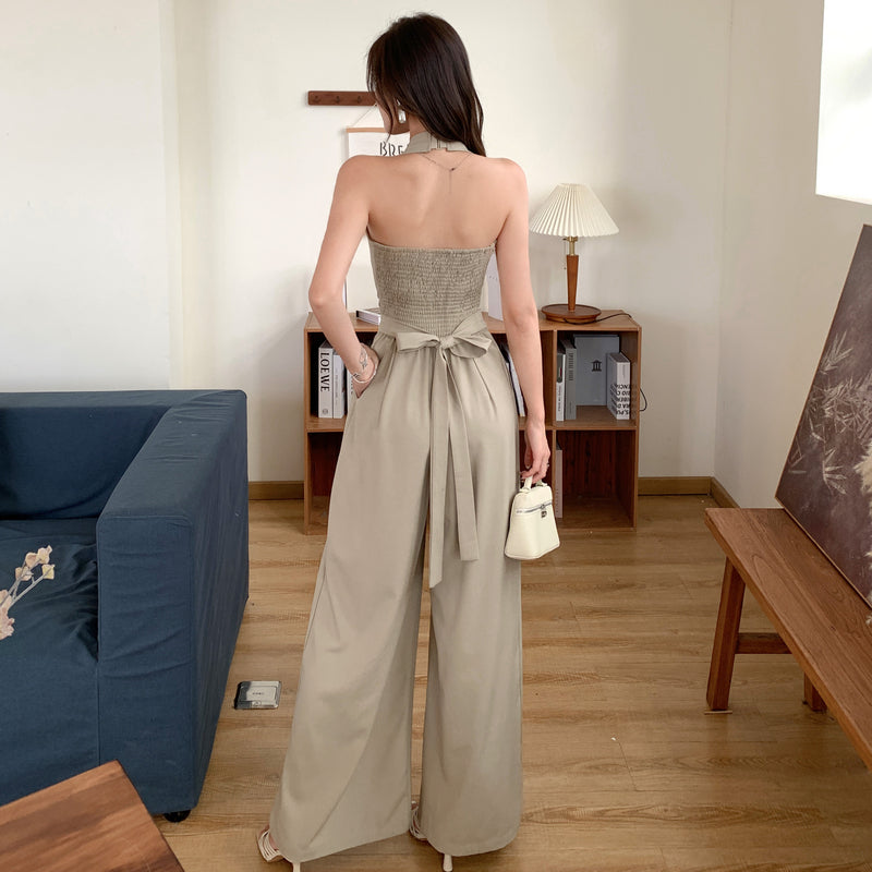 Aloyra Elara Halter Wide-Leg Jumpsuit model view 4