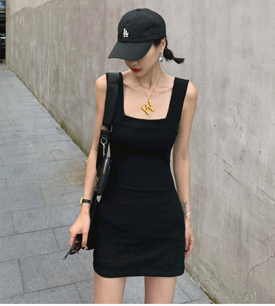 Aloyra Nora Square-Neck Mini Dress model view 2