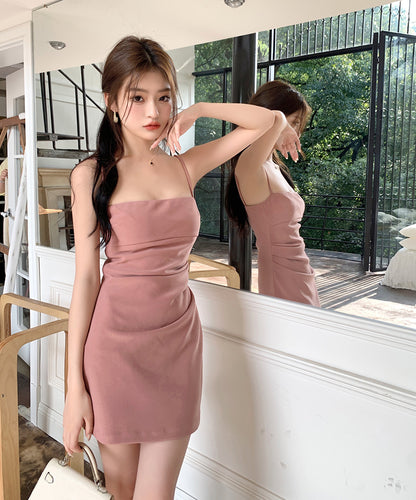 Aloyra Rosalie Ruched Mini Dress model view 3