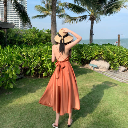 Aloyra Sienna Open-Back Midi Dress model view 3