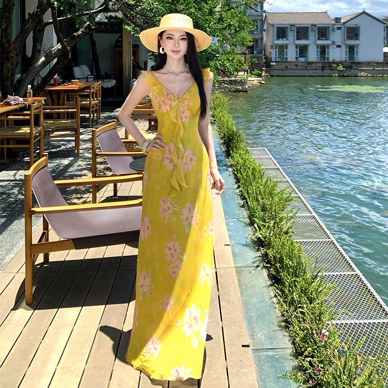 Aloyra Solene Floral Resort Maxi Dress model view 1