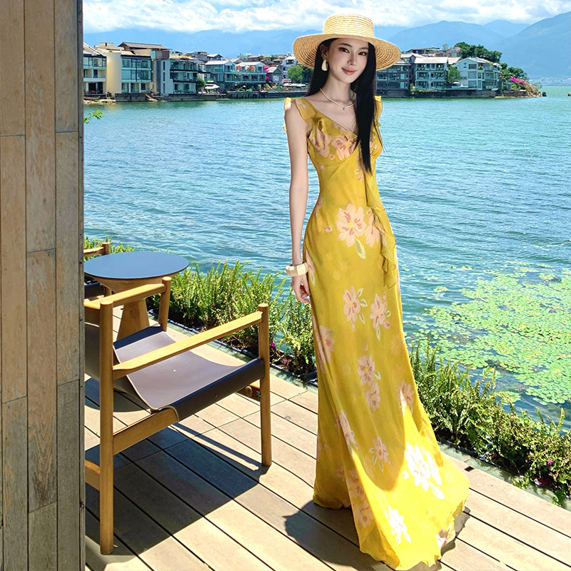 Aloyra Solene Floral Resort Maxi Dress model view 3