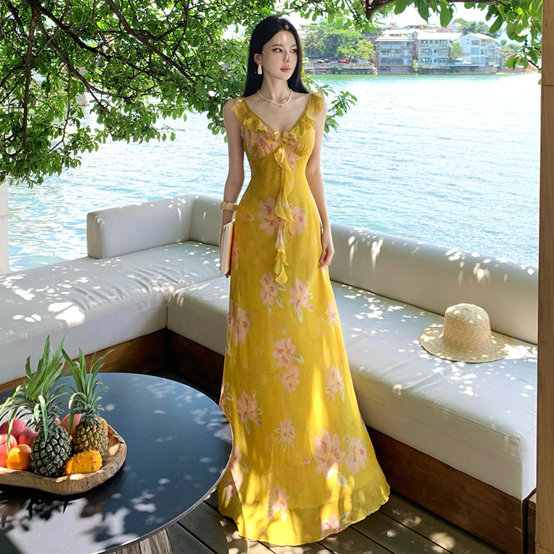 Aloyra Solene Floral Resort Maxi Dress model view 5
