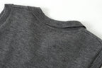 Relaxed Wool-Blend Sweater Vest in Gray, back collar detail