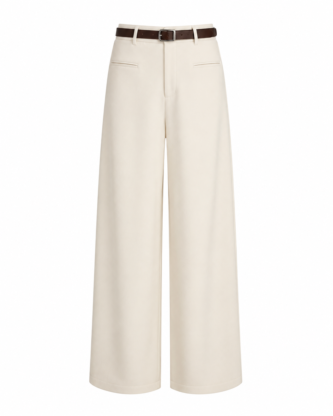 High-Rise Wide-Leg Tailored Pants in Apricot, product front