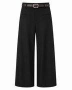 High-Rise Wide-Leg Tailored Pants in Black, product front