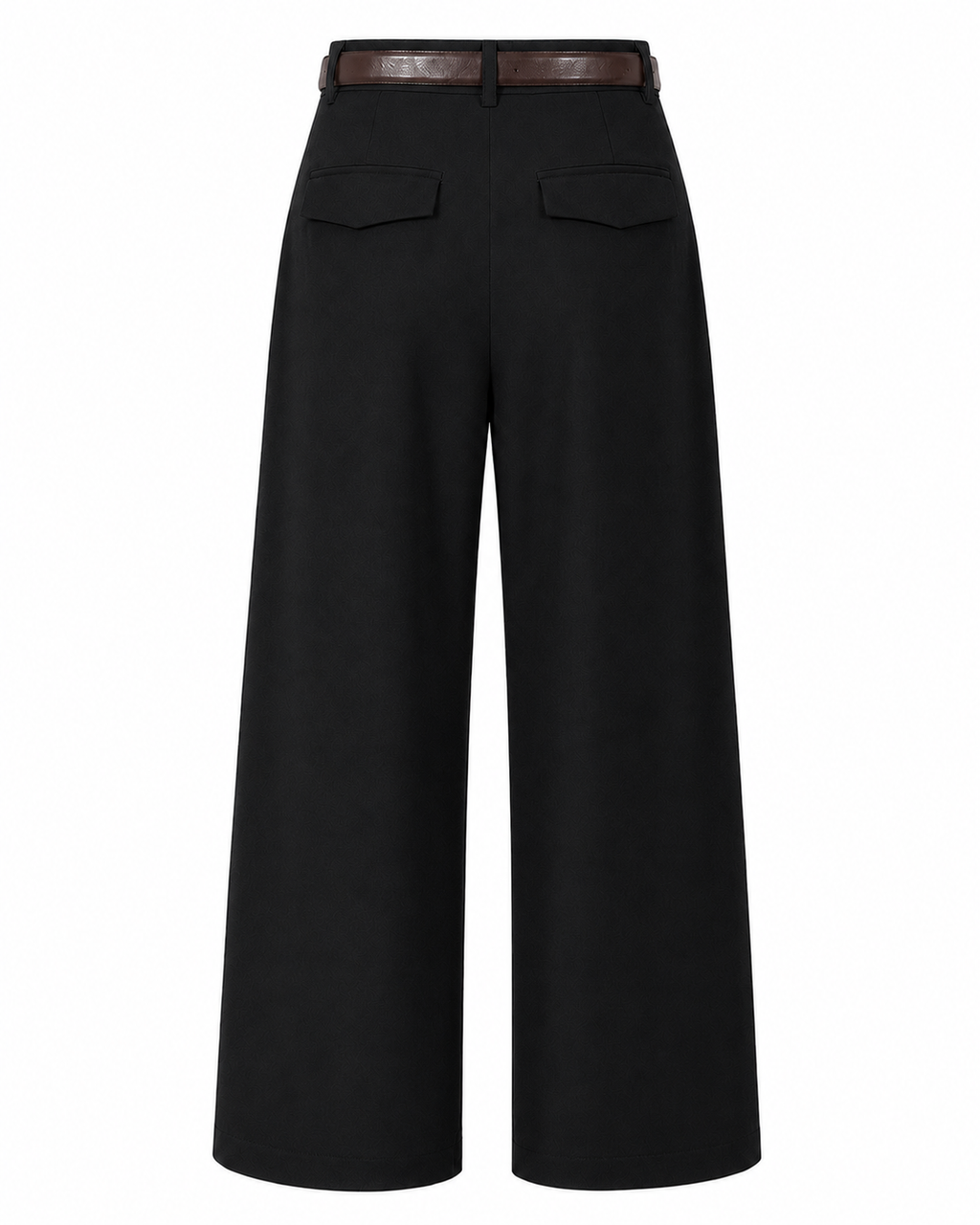 High-Rise Wide-Leg Tailored Pants in Black, product back