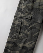 Camo Cargo Wide-Leg Jeans — Camo, cargo pocket detail