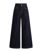 Raw Denim High-Rise Wide-Leg Jeans — Raw Indigo, product front