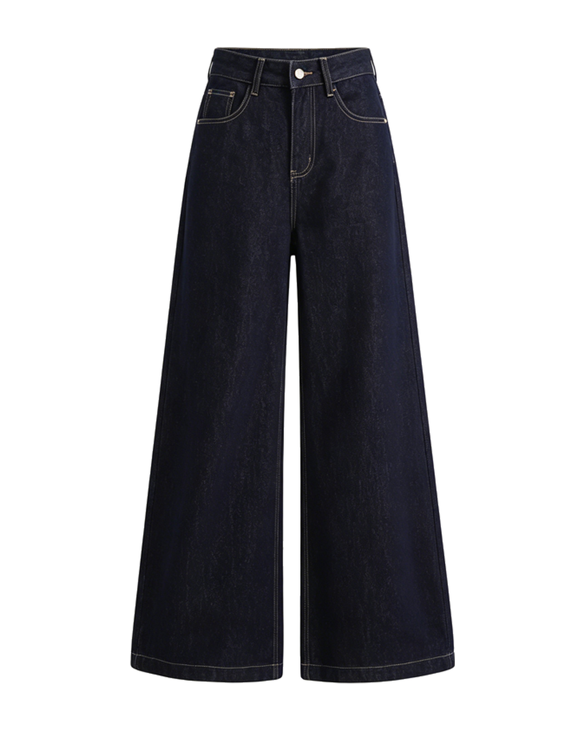 Raw Denim High-Rise Wide-Leg Jeans — Raw Indigo, product front