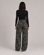Camo Cargo Wide-Leg Jeans — Camo, model back view