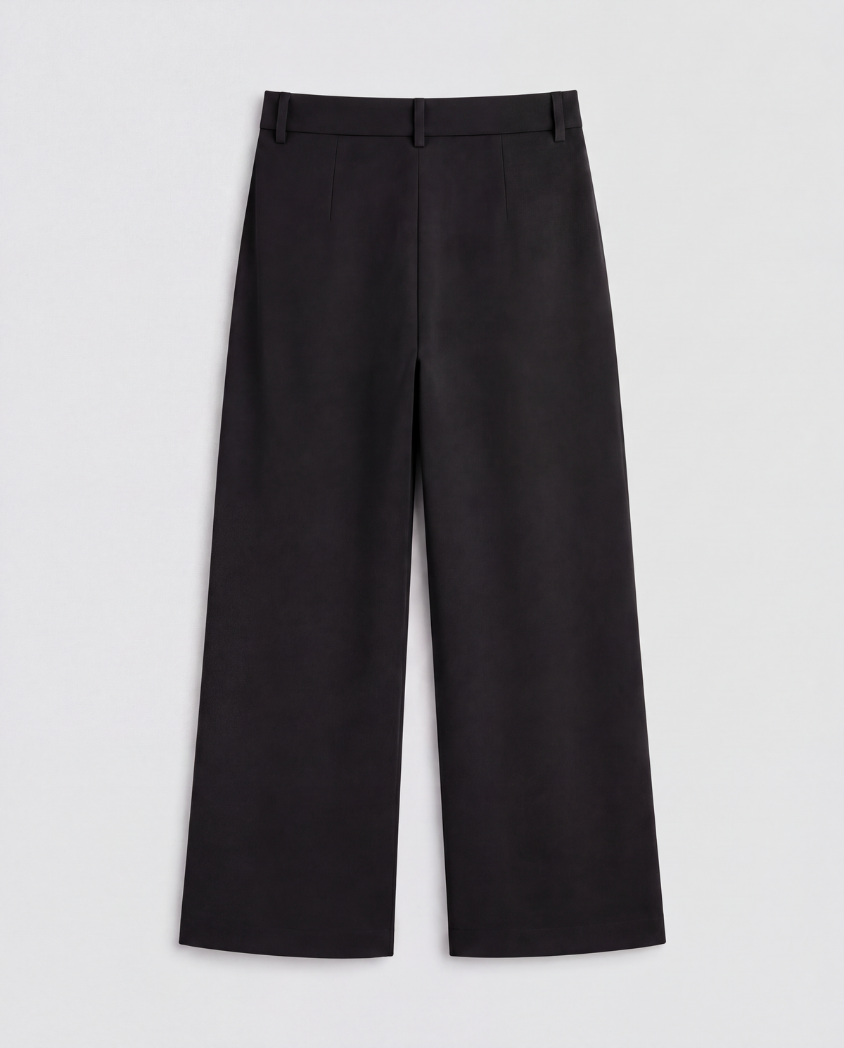 High-Rise Pleated Wide-Leg Trousers — Black, product back