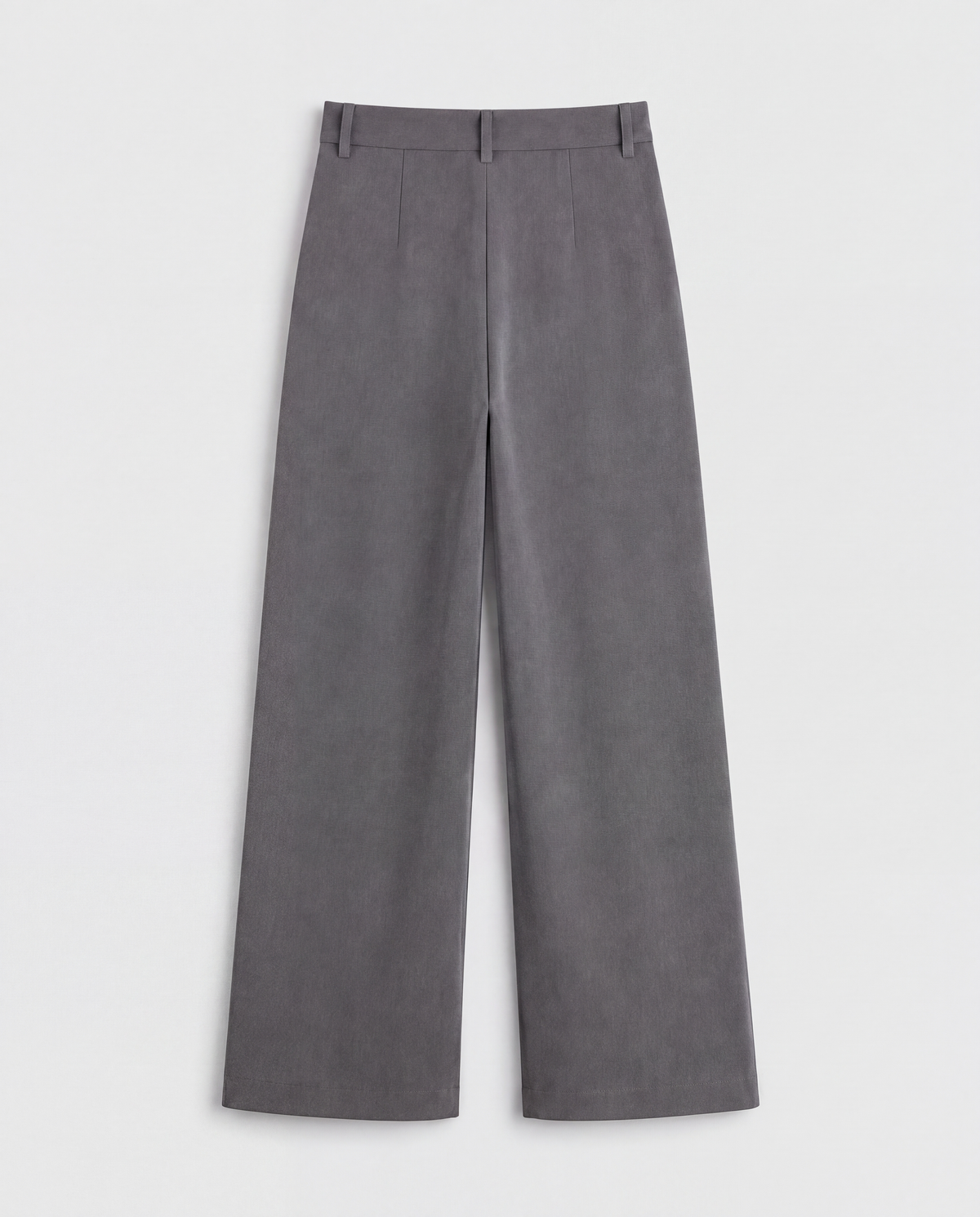 High-Rise Pleated Wide-Leg Trousers — Gray, product back