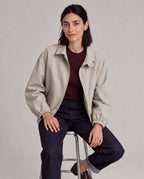 Cotton Harrington Jacket — Khaki, model close view