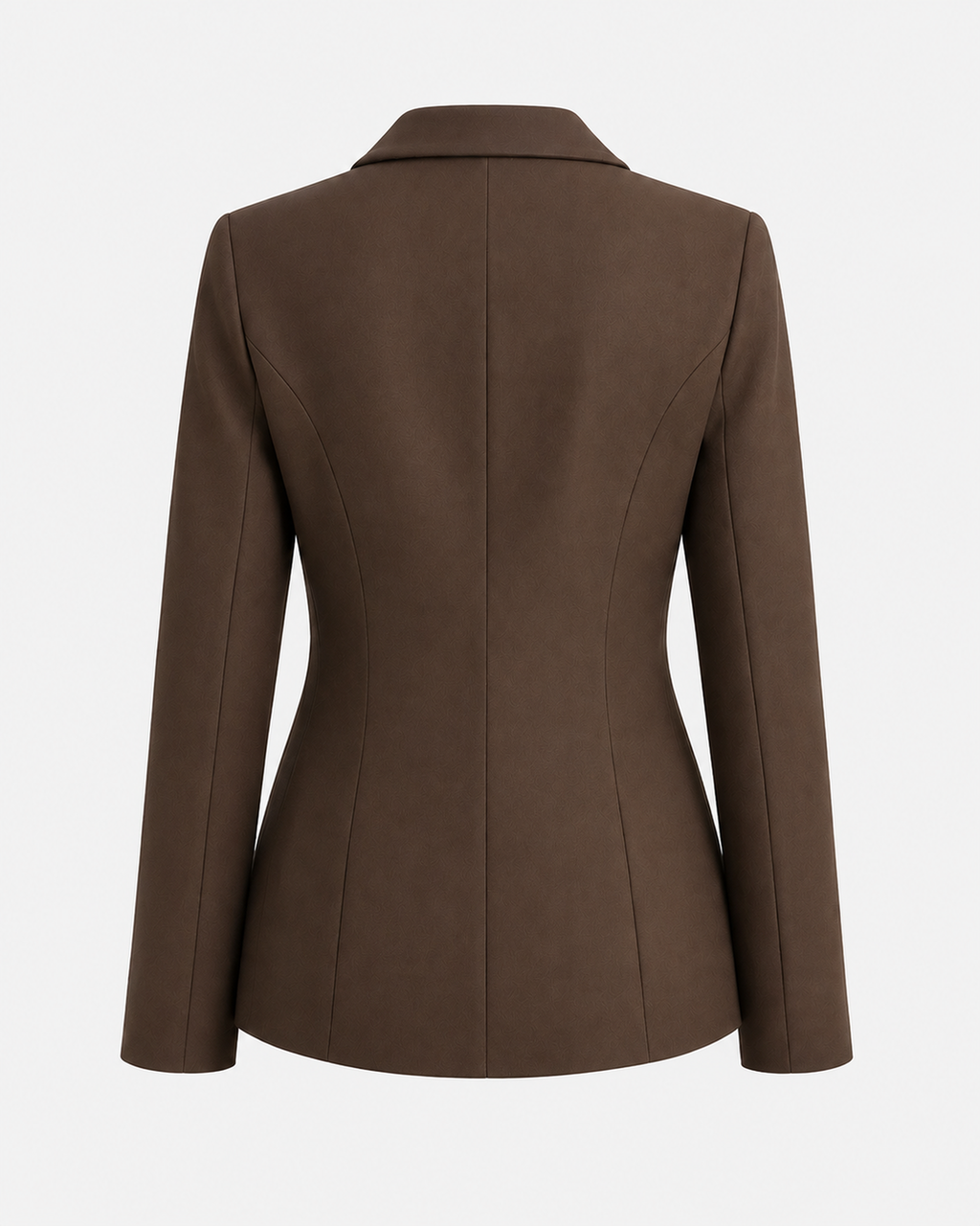 French-Inspired Lapel Blazer in Coffee Brown — back