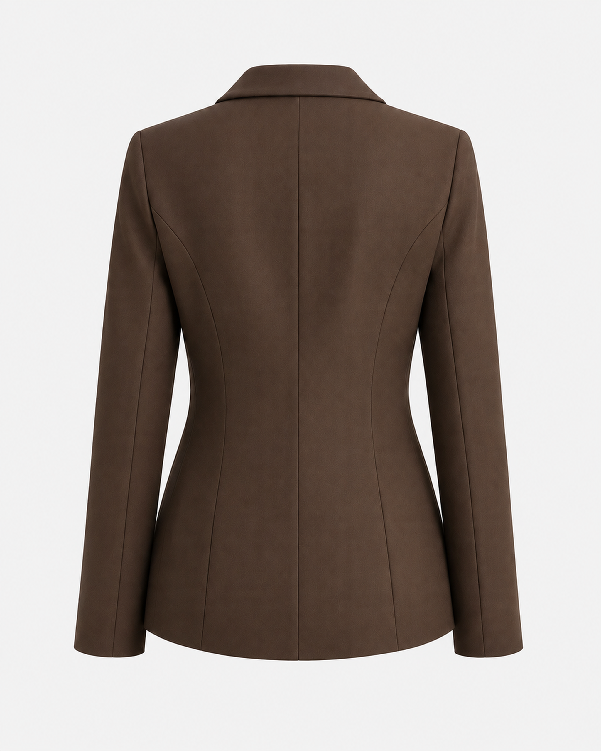 French-Inspired Lapel Blazer in Coffee Brown — back