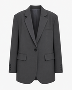 Relaxed Single-Breasted Blazer in Gray — front