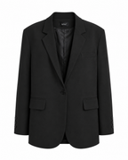 Relaxed Single-Breasted Blazer in Black — front