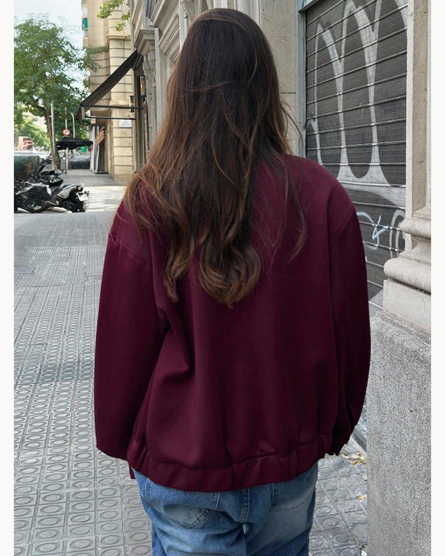 Burgundy Burgundy Zip-Front Jacket – alternate view 1