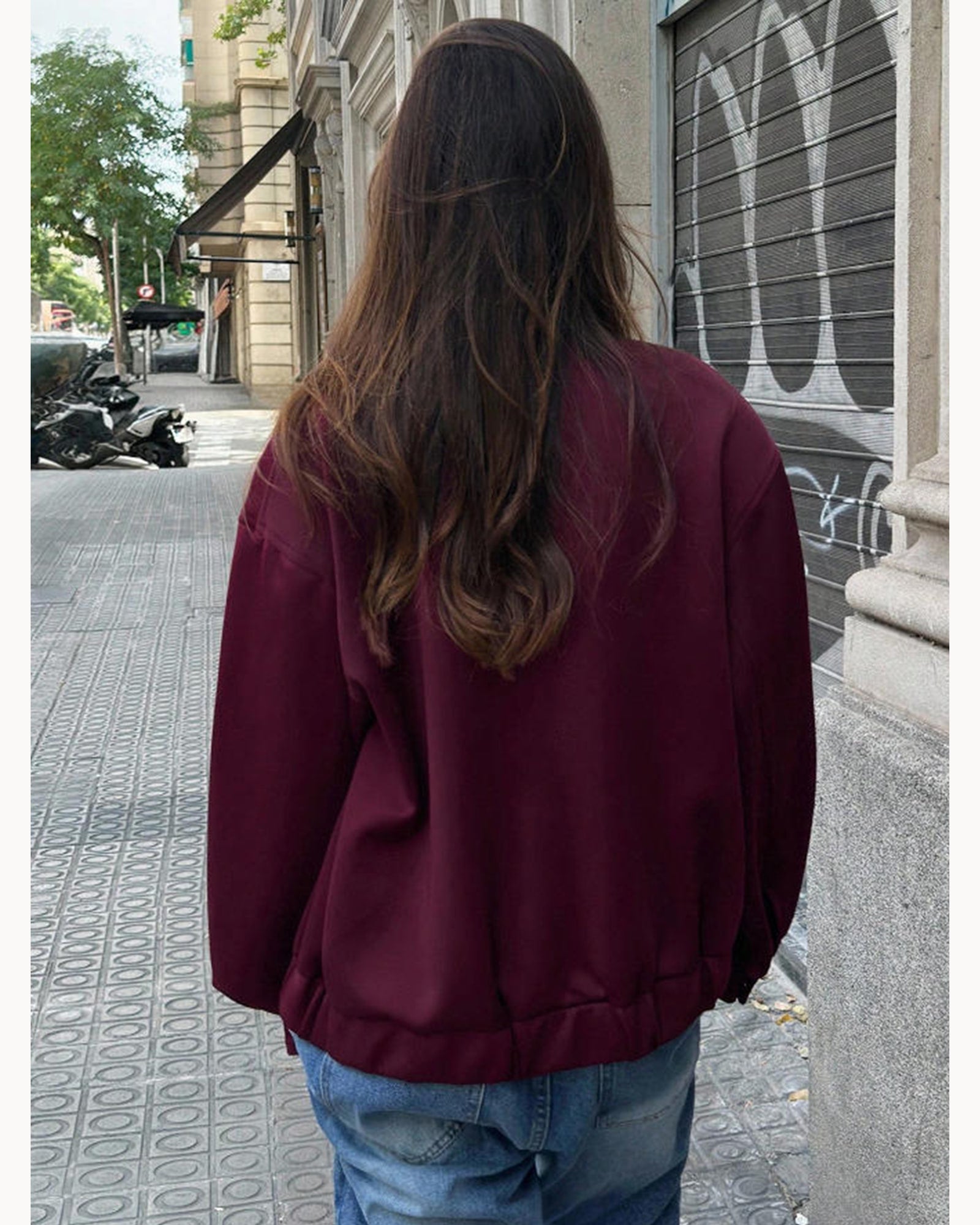 Burgundy Burgundy Zip-Front Jacket – alternate view 1