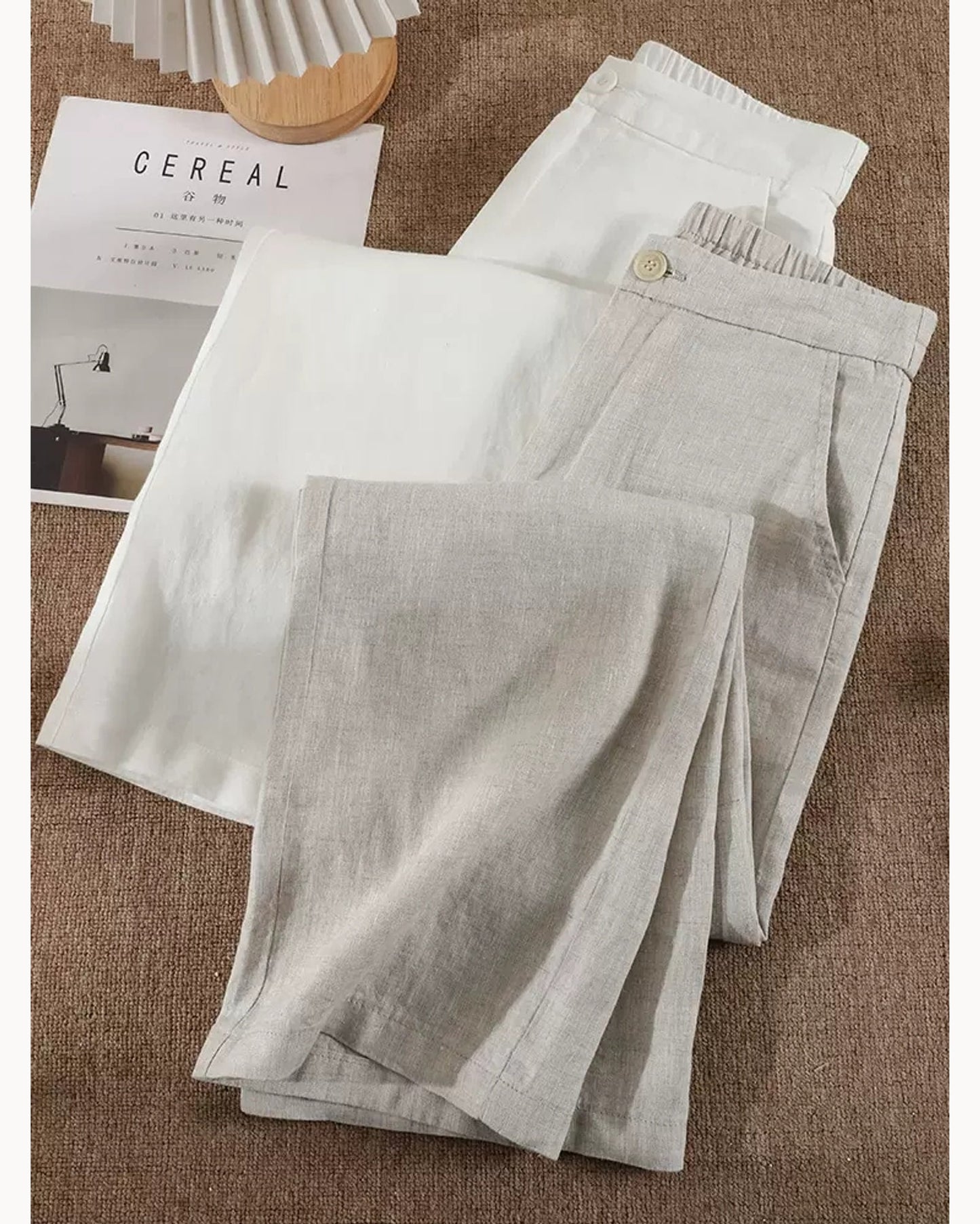 White Full Length High-Rise Straight-Leg Pants – alternate view 2