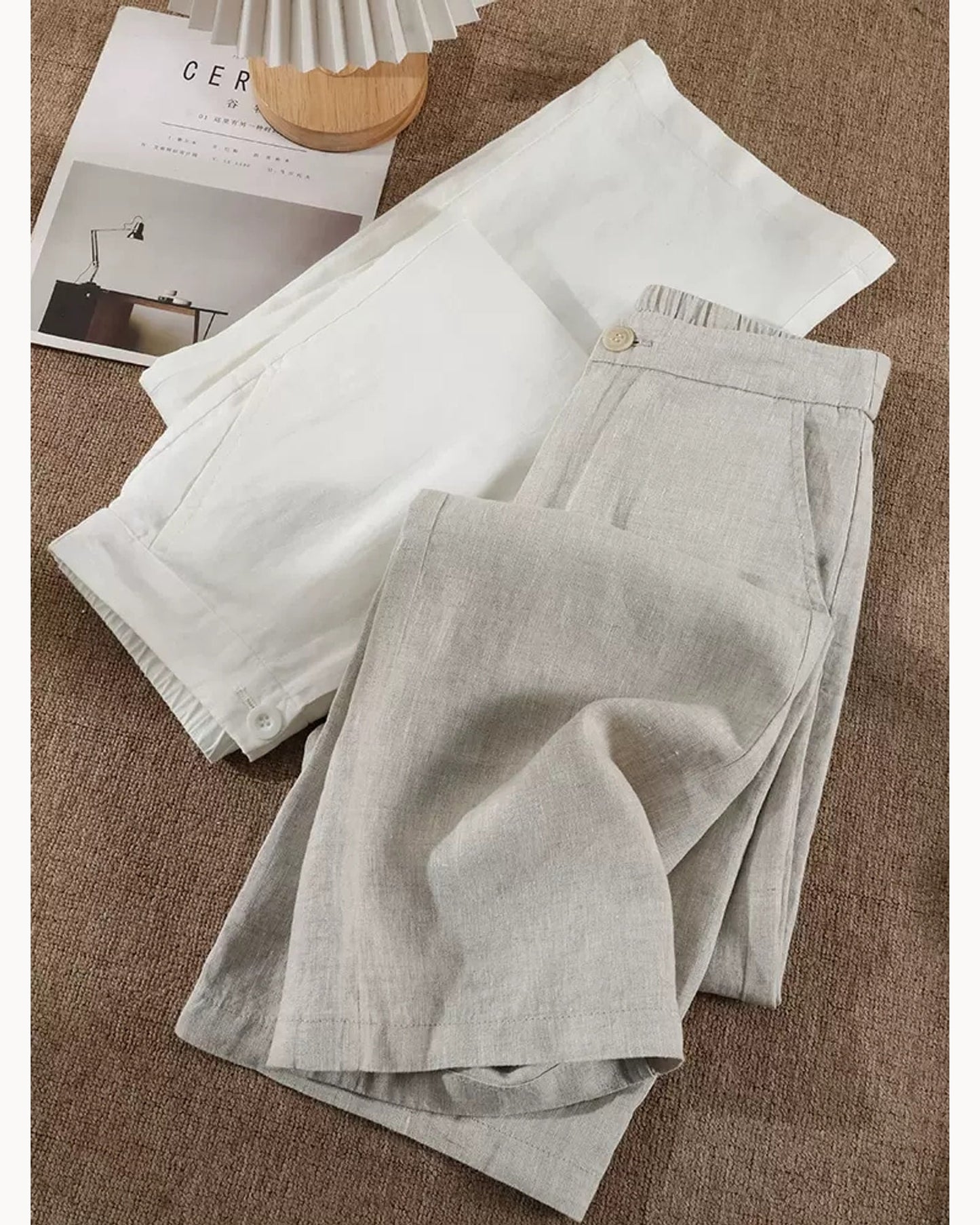 White Full Length High-Rise Straight-Leg Pants – alternate view 3