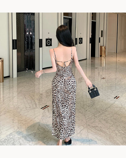 Leopard Leopard Open-Back Midi Dress – alternate view 1