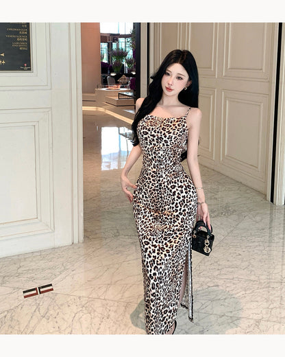Leopard Leopard Open-Back Midi Dress – detail view