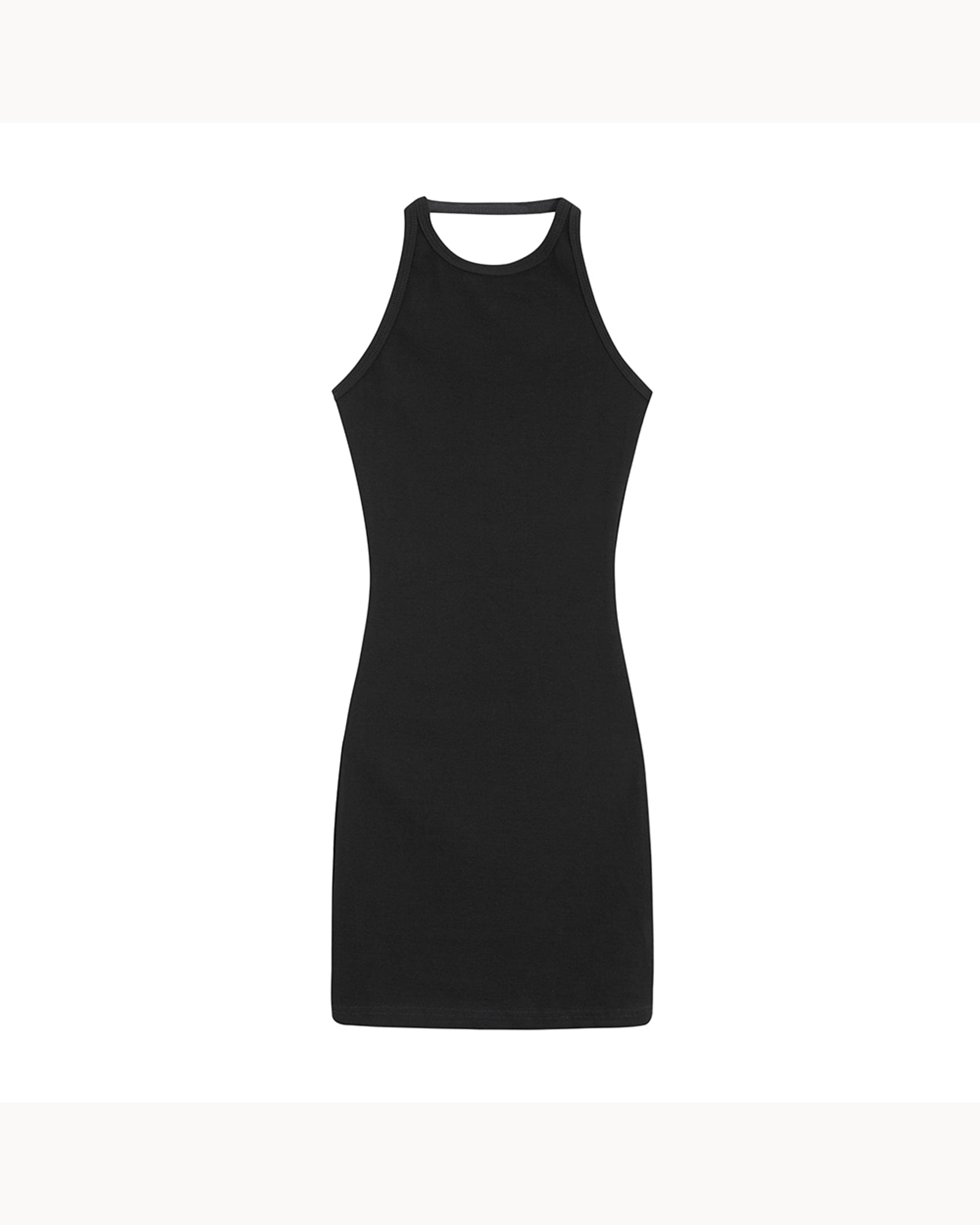 Black Open-Back Halter Mini Dress – alternate view 4
