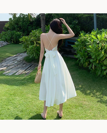 White Open-Back Satin-Look Maxi Dress – alternate view 2
