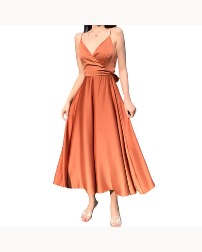 White Open-Back Satin-Look Maxi Dress – alternate view 4