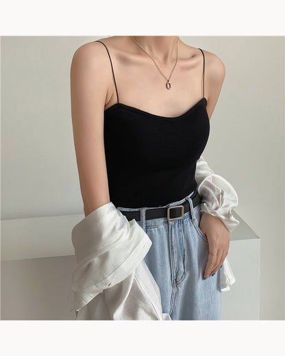 White Padded Cropped Cami – alternate view 1