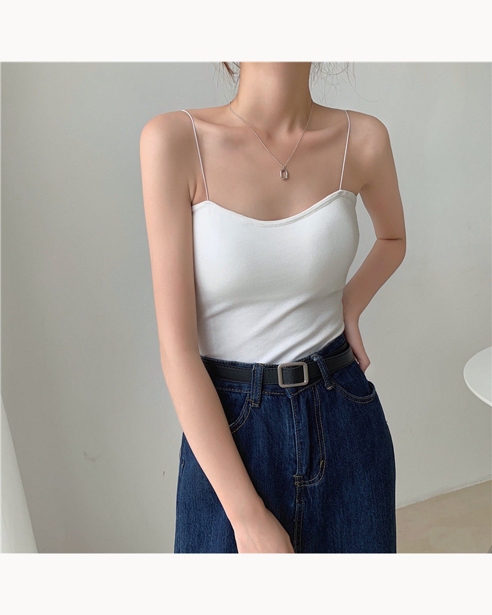 White Padded Cropped Cami – alternate view 3