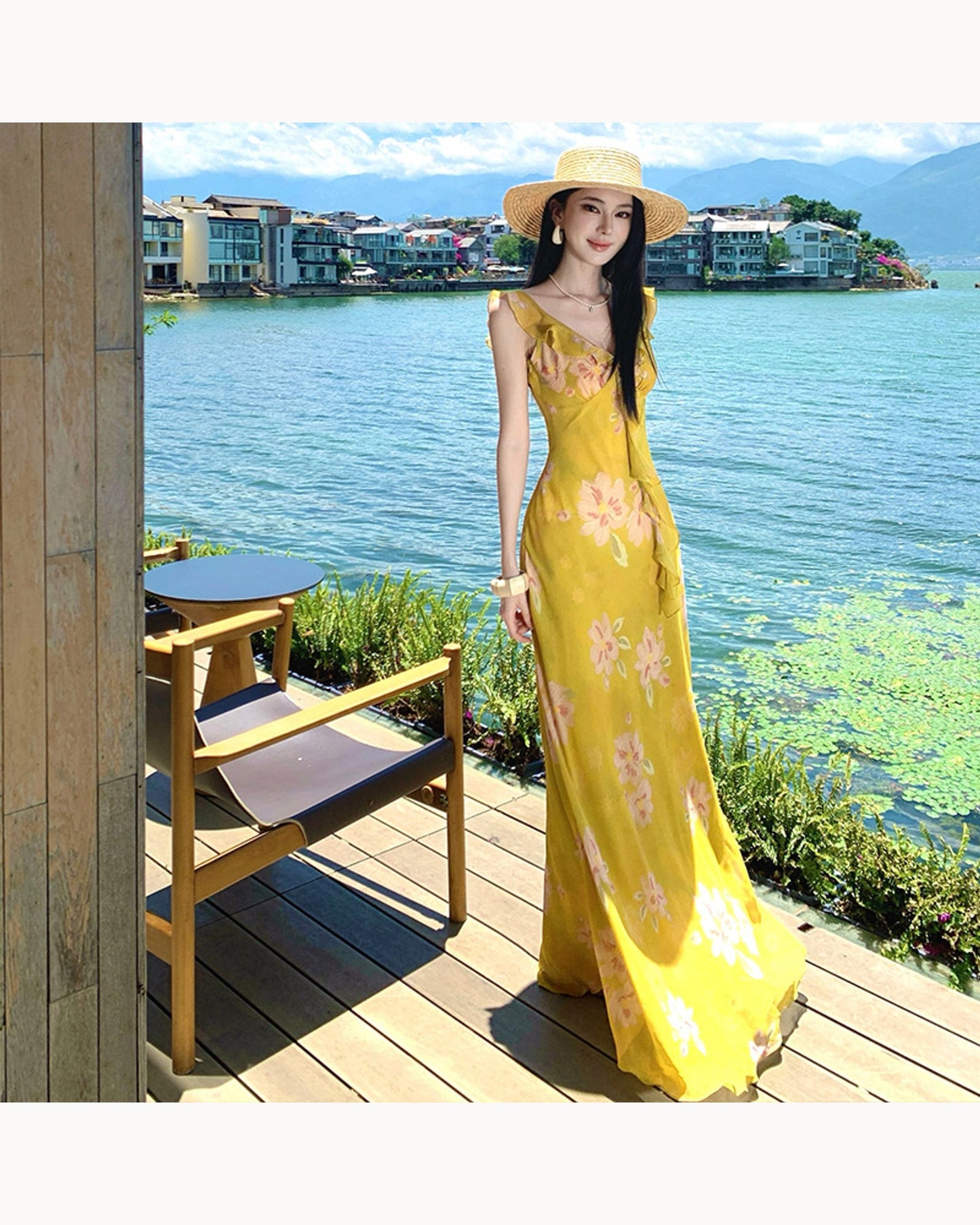 Floral Print Ruffle Floral Resort Maxi Dress – alternate view 2