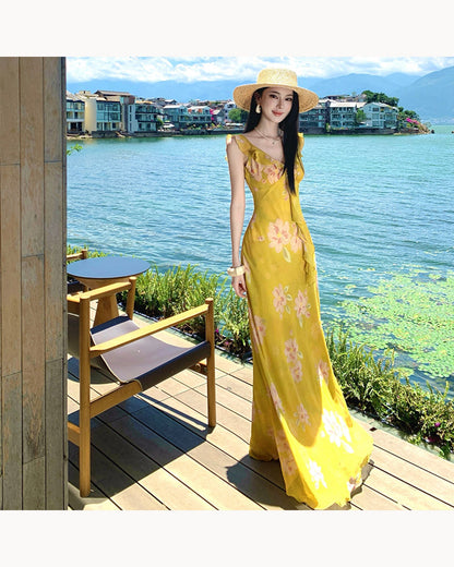 Floral Print Ruffle Floral Resort Maxi Dress – alternate view 2
