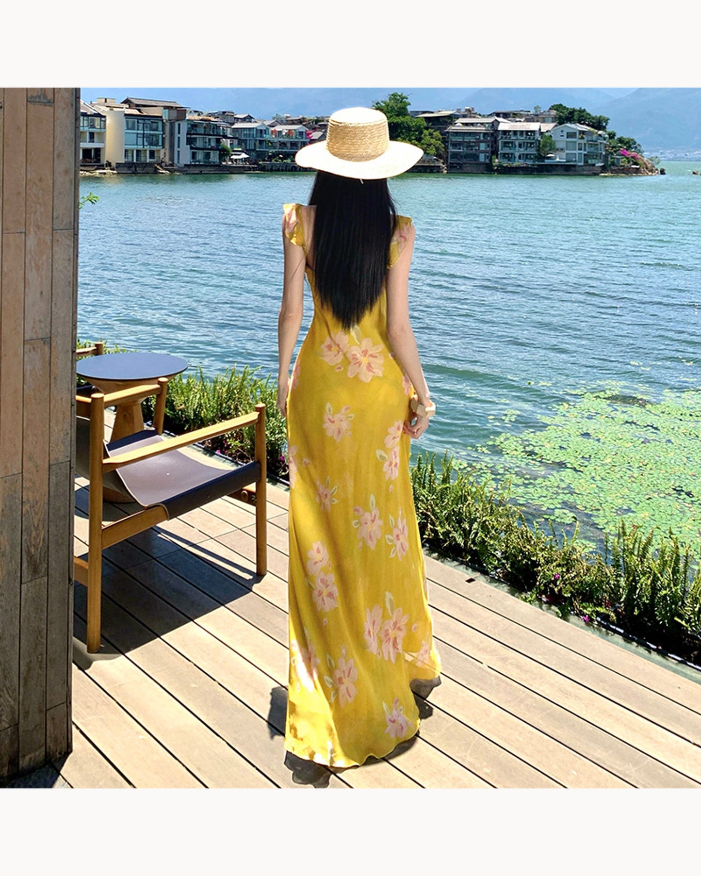 Floral Print Ruffle Floral Resort Maxi Dress – alternate view 4