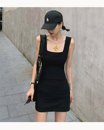 White Square-Neck Bodycon Mini Dress – alternate view 1